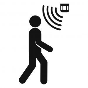 People motion sensor icon. Simple illustration of people motion sensor vector icon for web design isolated on white background